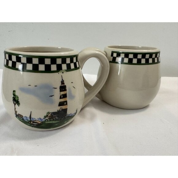 Set Of 2 Alco Industries Lighthouse Themed Ceramic Mugs - Picture 1 of 3